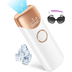 جهاز إزالة الشعر بالليزر مع تبريد الثلج بدرجة حرارة 5 مئوية بدون ألم بتقنية IPL لإزالة الشعر 3 في 1 في المنزل