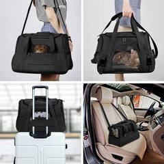 Cat Carrier,Premium Pet Carrier Soft Sided with Fleece Pad for Cat and Small Dogs