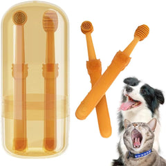 Pet Toothbrush, 360 ° Dog Tooth Cleaning Set, Cat Finger Cover Toothbrush for Cleaning Tongue Coating and Tooth Care, Pet Silicone Finger Cover Toothbrush Set (Toothbrush set (2pcs))