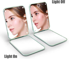 فونيتو مراة صغيرة الحجم، مراة مكبرة مع ضوء، مراة قابلة للطي بمفتاح مغناطيسي مزدوج الجانبين، مراة مكياج صغيرة للسفر، مراة جيب لحقيبة اليد، محفظة، هدايا للبنات