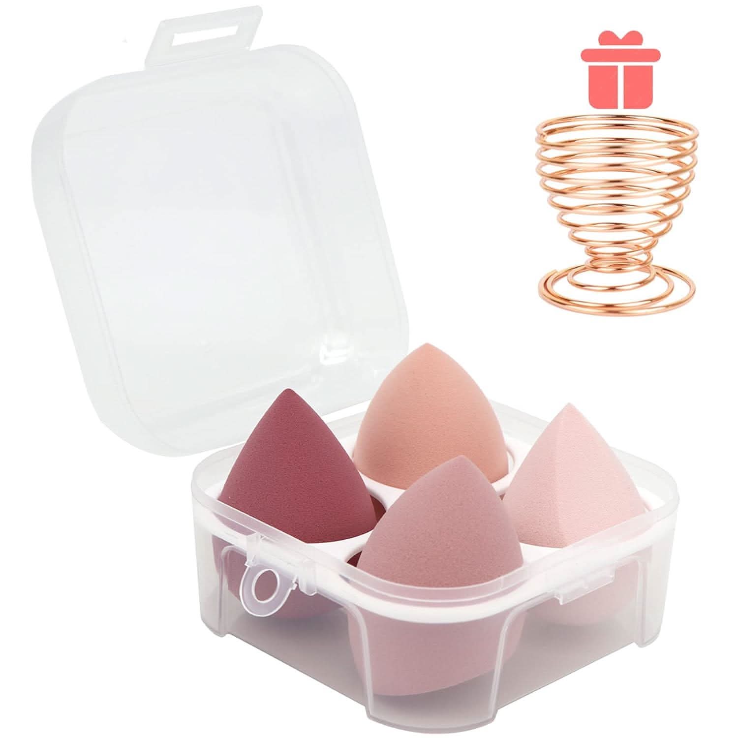 5-Piece Makeup Sponge Set - 4 Makeup Sponges with 1 Holder and Egg Box AL126 - Nimall