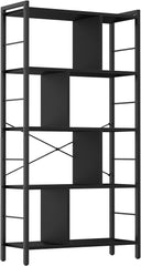 Bookshelf, Living Room Bookcase, Large 4-Tier Storage Shelf, for Office Study, Industrial Style, Easy Assembly, Steel Frame, Wooden Shelving Display Storage Unit Office Living Room Furniture (brown)