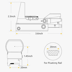 CVLIFE 1X22X33 Red Green Dot Gun Sight Scope Reflex Sight with 20mm Rail