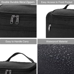 اماتير شنطة مكياج كبيرة للسفر | شنطة ادوات الزينة مقاومة للماء للنساء، شنطة مستحضرات التجميل والعناية بالبشرة مع مساحات تخزين متعددة | شنطة منظمة للمكياج للسفر، شنطة حمام لادوات النظافة (اسود)