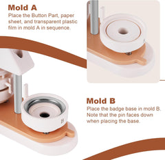باوشيشان ماكينة صنع الشارات 32 ملم/1.26 انش، الة صنع الازرار المستديرة، مجموعة صنع شارة الدبوس (اجزاء ازرار × 200، مغناطيس الثلاجة ×10، ازرار سلسلة مفاتيح، 10 ازرار، غشاء هولوجرافي ايه 4 × 10)
