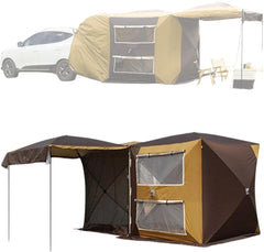 GearZone Car Tent Automatic Free to Build, Quick Open, Tailgate Tent Stable Windproof Detachable Car Boot Tent 495cm x 180cm, Large Rear Extension Tent, Camping Tent Can Accommodate 3-4 People, Suitab