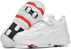 Mylindde Kids Roller Skates Shoes, 4 Wheels Roller Shoes, Roller Skates Sneaker, Sneakers with Wheels Become Sport, for Children Gift