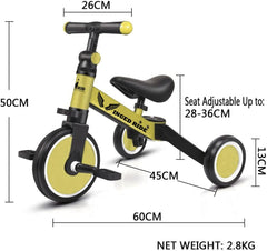 دراجة أطفال Trike 5 في 1 | دراجة أطفال مجففة ركوب للأطفال بعمر 2 و4 و5 سنوات | دراجة ثلاثية العجلات مثالية للأولاد والبنات | هدايا مجانية | تدريب التوازن (2-5 سنوات، أحمر)...(2-5 سنوات، أصفر)