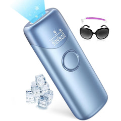 جهاز إزالة الشعر بالليزر مع تبريد الثلج بدرجة حرارة 5 مئوية بدون ألم بتقنية IPL لإزالة الشعر 3 في 1 في المنزل