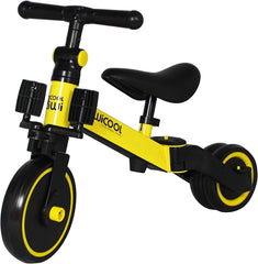 دراجة ثلاثية العجلات 3 في 1 للاطفال بعمر 1.5-4 سنوات من سكاي تاتش، دراجة ثلاثية العجلات للاولاد والبنات، دراجة ثلاثية العجلات للاطفال الصغار (اصفر)