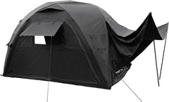 Inflatable Tents Blow up Tents for Camping, 4-6 Persons 4 Season Oxford Cabin Tent with Pump, Easy Setup Waterproof with Mesh Windows & Doors Outdoor Sandgold