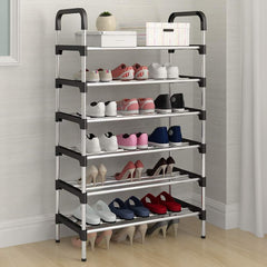 Shoe Racks,Free Standing Shoe Storage 6 Tier Shoe Rack Shelf Storage Organizer Stand Holder Keep Room Neat Door Space Saving (Black, 6-Tier)