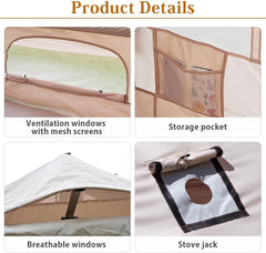 JOMAILIEEL InflatableTent 4-6 Person Waterproof Family Tent,Easy to Set Up Inflatable Tent with Storage Bag,Air Pump Camping Tent for Outdoor, Camping, Hiking