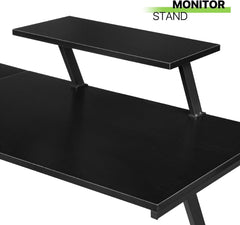 Bentifar L-Shaped Desk Computer Corner Table, 51" Home Gaming Desk, (Black, (51"+51") L x 18.2"W x 29.5"H)