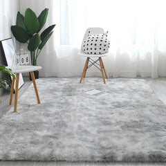 Tinyboy-hbq Area Rugs Unique Abstract Fluffy Carpet Anti Slip Soft Rug for Bedroom Living Room Home Decor Multiple Sizes Large Pad Easy Cleaning (Gray White, 80 * 120cm)