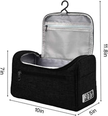 اماتير شنطة مكياج كبيرة للسفر | شنطة ادوات الزينة مقاومة للماء للنساء، شنطة مستحضرات التجميل والعناية بالبشرة مع مساحات تخزين متعددة | شنطة منظمة للمكياج للسفر، شنطة حمام لادوات النظافة (اسود)