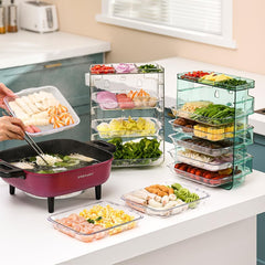 Kitchen Storage Rack,Kitchen Fruit and Vegetable Preparation Plate,Multi-Layer Fruit and Vegetable Sorting Tray,Self-adhesive Wall Mounted Kitchen Food Prep Tray