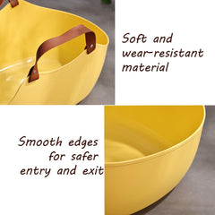 2 in 1 Portable Cat Litter Box, Large Cat Travel Carrier with Litter Box,Cat Toilet for Medium Cats & Kitties to Road Trip, Camping, Hiking, or Hotel (Yellow)