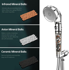 SKY-TOUCH Filtered Shower Head For Hard Water And Filtering Impurities, Hand Held Shower Head With Filter Balls.