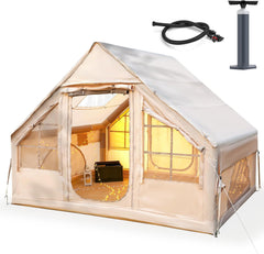 Tents for Camping - Inflatable Tent with PUM, Instant Setup Waterproof Tent, Oxford Fabric Camping Tent with Skylight, 3x2.4x2.2m Large Inflatable Camping Tent, 4 Season Family Tents for Camping