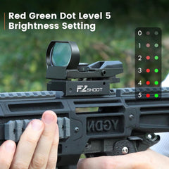 EZshoot Red Green Dot Gun Sight Scope Reflex Sight, 4 Adjustable Reticles Holographic Optic with 20mm Rail Mount