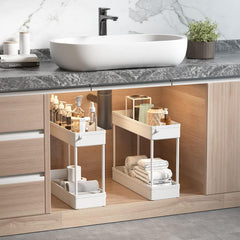 4-Tier Slim Storage Cart, Bathroom Organizer Mobile Shelving Unit