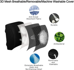 Sulfar Premium Comfort Seat Cushion – Non-Slip Orthopedic 100% Memory Foam Coccyx Cushion for Tailbone Pain – Cushion for Office Chair Car Seat – Back Pain & Sciatica Relief (Back cushion)