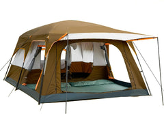KTT Extra Large Tent 10-12 Person(B),Family Cabin Tents,2 Rooms,Straight Wall,3 Doors and 3 Window with Mesh,Waterproof,Double Layer,Big Tent for Outdoor,Picnic,Camping,Family Gathering.