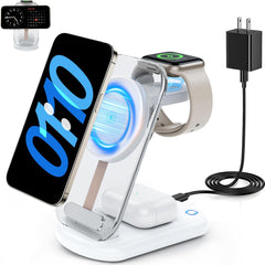 Magnetic Wireless Mag-Safe Charger Stand,3 in 1 Charger