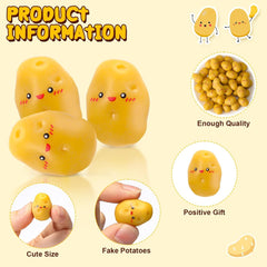 KASTWAVE Simulation Realistic Vegetable, 100Pcs Mini Artificial Foam Potatoes, Lifelike Potato Props for Party, Autumn, Farmhouse, Restaurant Photography, Gift for Dietitian, Teacher, Staff