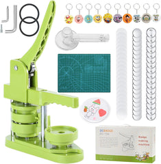 الة صنع الازرار باحجام متعددة 1+1.25+2.25 انش، الة صنع شارة زر يمكنك تركيبها بنفسك مع 300 قطعة من لوازم صانع الازرار وقطاعة وسلاسل مفاتيح وكتاب سحري للاطفال هدية الكريسماس