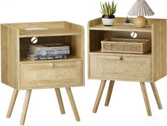 Slim Narrow Side Table with Storage for Tight Spaces – Multi-Purpose Accent Table: Perfect as Magazine Holder, Snack Table, Bedside Nightstand for Living Room and Bedroom