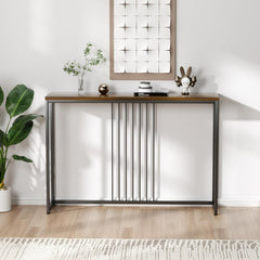 Modern Console Table, Narrow & Long Sofa Table with a Stable Steel Frame, Multifunctional Entryway Table for Living Room, Bedroom, Hallway, Foyer, Office & Corner