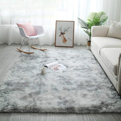 Tinyboy-hbq Area Rugs Unique Abstract Fluffy Carpet Anti Slip Soft Rug for Bedroom Living Room Home Decor Multiple Sizes Large Pad Easy Cleaning (Gray White, 80 * 120cm)
