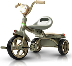 بايبي دراجة ثلاثية العجلات للاطفال من فلاير قابلة للطي مع ضربة خلفية وضوء راس للاطفال من عمر 2-5 سنوات للاولاد والبنات (برتقالي)