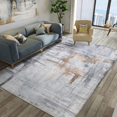 Leesentec Carpets & Rugs Modern Abstract Area Rugs Living Room Soft Short Pile Rug Non-slip Grey Large Luxury Carpet Living Room Bedroom Floor Mat Home Decor (120 * 160 cm, Beige Grey)