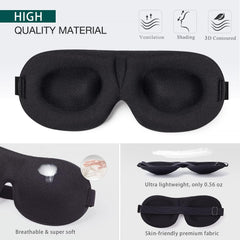 Sleep Mask 100% Blackout 3D Contoured Sleep Eye Mask