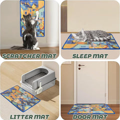 Sisal Cat Scratcher Mat with Adhesive Hook Loop Tape