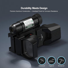 Feyachi Reflex Sight - 4 Reticle Red & Green Dot Sight Optics with Integrated Red/Green Laser Sight Less Than 5mW Output