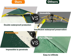 Arabest 3-4 Person Camping Tent, Waterproof Family Tent for Camping, Instant Easy Up Double Layer Anti-UV 2 Windows 2 Doors-Instant Family Tents for Camping Hiking & Traveling