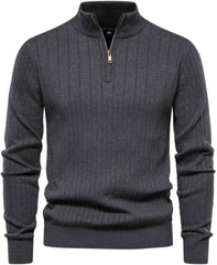 Autumn and Winter Stand Collar Men's Sweater Casual Half Zipper Pullover Sweater