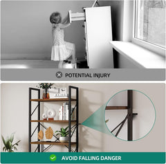 5 Tiers Bookshelf, Classically Modern White Bookshelf