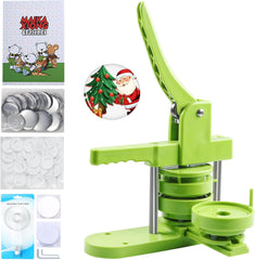 ام كيه.بير ماكينة صنع الأزرار مقاس 75 ملم (3 انش)، مجموعة ماكينة صنع دبابيس الازرار، الة ضغط على الأزرار مع 100 مجموعة من مستلزمات صنع الازرار وقاطع دائري وكتاب سحري