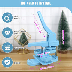 جود كرافتر الة صنع ازرار مغناطيسية للثلاجة 2 في 1، ماكينة صنع ازرار مغناطيسية للثلاجة 50 ملم/1.97 انش، ماكينة صنع شارات مغناطيسية مربعة مع 550 قطعة مجانية (تتضمن 50 دبوس)
