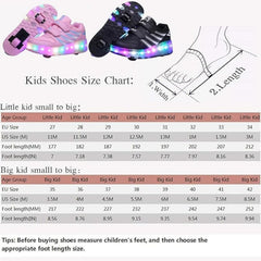 CCOVERY Kid Roller Skates Shoes,Kid Skateboarding Shoes,LED Light Up Shoes,USB Rechargealbe Shoes,Outdoor Slip Skates Shoes,Sneakers for Beginners Gift