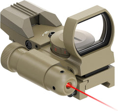 Feyachi Reflex Sight - 4 Reticle Red & Green Dot Sight Optics with Integrated Red/Green Laser Sight Less Than 5mW Output