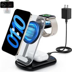 Magnetic Wireless Mag-Safe Charger Stand,3 in 1 Charger