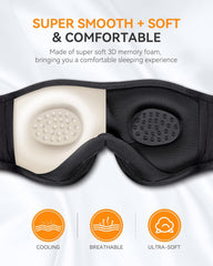 MUSICOZY 3D Bluetooth Sleep Mask with Headphones