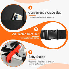 Super Lightweight (Only 19lbs) Portable Transit Travel Wheelchair, Folding Transport Wheelchairs for Adults and Seniors Support 220lbs