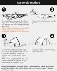 GOTENTIFY Inflatable Tent for Camping with Hand Pump,Luxurious 2-4 Person Glamping Tent,Easy Set Up Outdoor Oxford Tent,Durable Blow Up Tent for Air Tent Camping